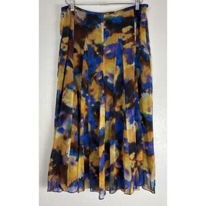Jones New York Maxi 90's Silk Fairy‎ Flowy Boho Skirt 14 1894